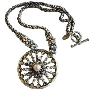 VTG Miriam Haskell Signed Necklace Crystal Pearl Art Deco‎ Regency Regal Elegant